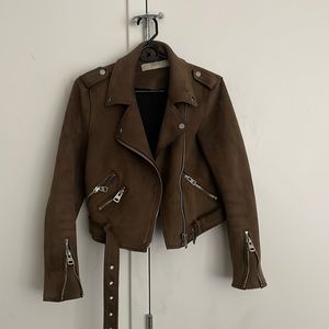 Zara faux suede moto jacket